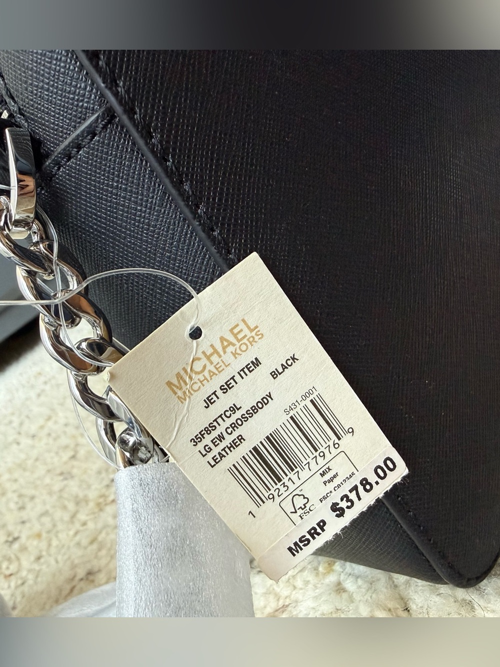 Michael Kors Classic Black & Silver Crossbody Bag NWT - Picture 5 of 9